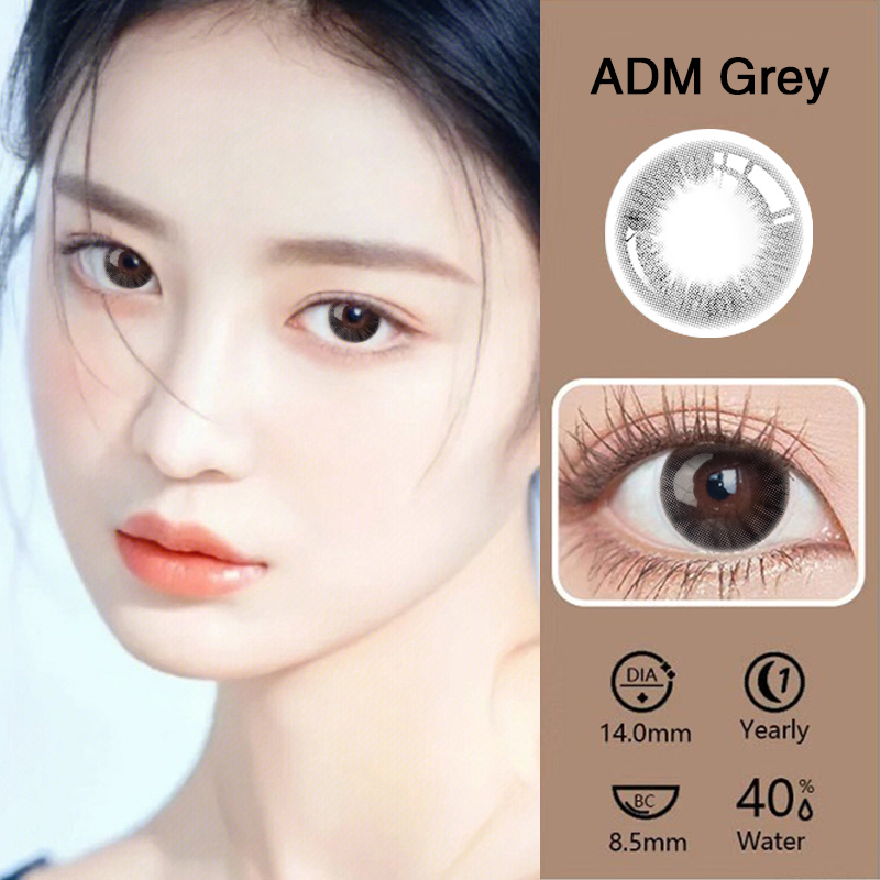 O2Girl คอนแทคเลนส์ Mini 2 ชิ้น 14.2 สีดำ สีดำ  มม. บิ๊กอายแว่นตาสายตาสั้นแต่งหน้าผลิตภัณฑ์ความงามเลน