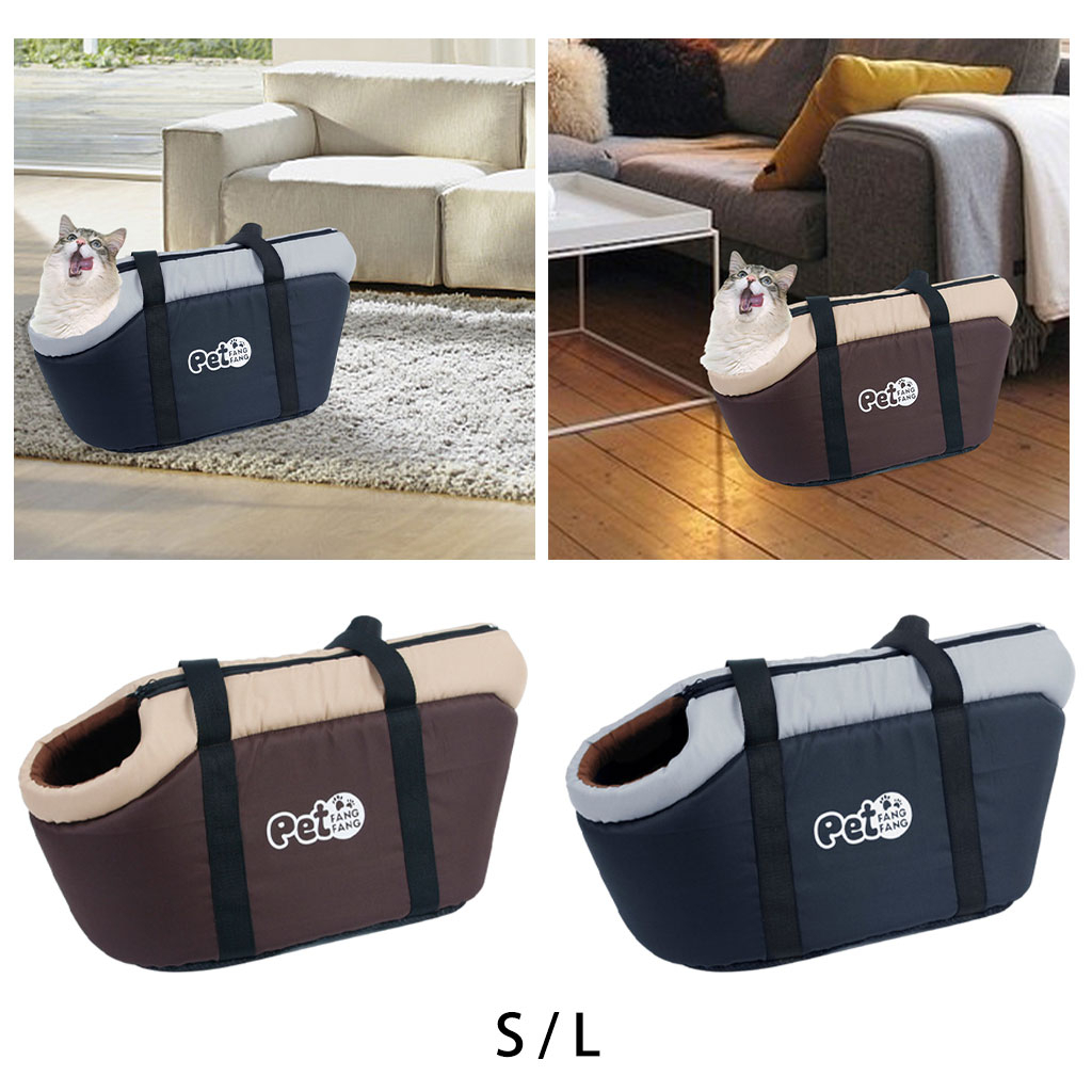 [ Pet Travel Tote Bag Comfort Case Soft Sided Breathable coffee S