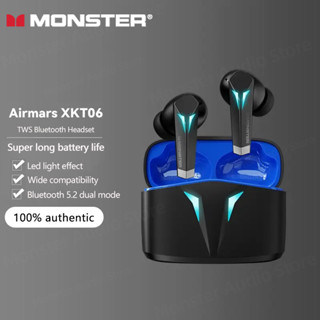 Monster XKT06 หูฟังบลูทูธไร้สาย HIFI ลดเสียงรบกวน เชื่อมต่อเร็ว คุณภาพเสียงดี สําหรับเล่นเกม ชิปเกม บลูทูธ 5.2