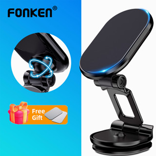 Fonken ที่วางโทรศัพท์ในรถยนต์ แบบแม่เหล็ก รองรับ GPS ที่วางโทรศัพท์ แบบพับได้ในรถยนต์ สําหรับ iP Samsung Xiaomi