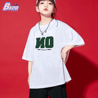 Bxpb เสื้อยืดแขนสั้นลําลอง ผ้าฝ้าย ทรงหลวม พิมพ์ลาย คุณภาพสูง แฟชั่นฤดูร้อน สําหรับเด็กผู้ชาย และเด็กผู้หญิง 110-170 3-15