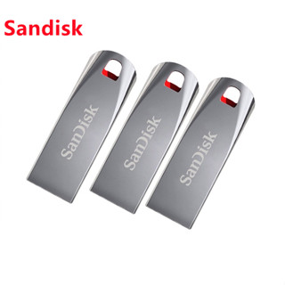 Sandisk USB 2.0 แฟลชไดรฟ์โลหะ สีเงิน 32GB หน่วยความจํา ปากกาไดรเวอร์