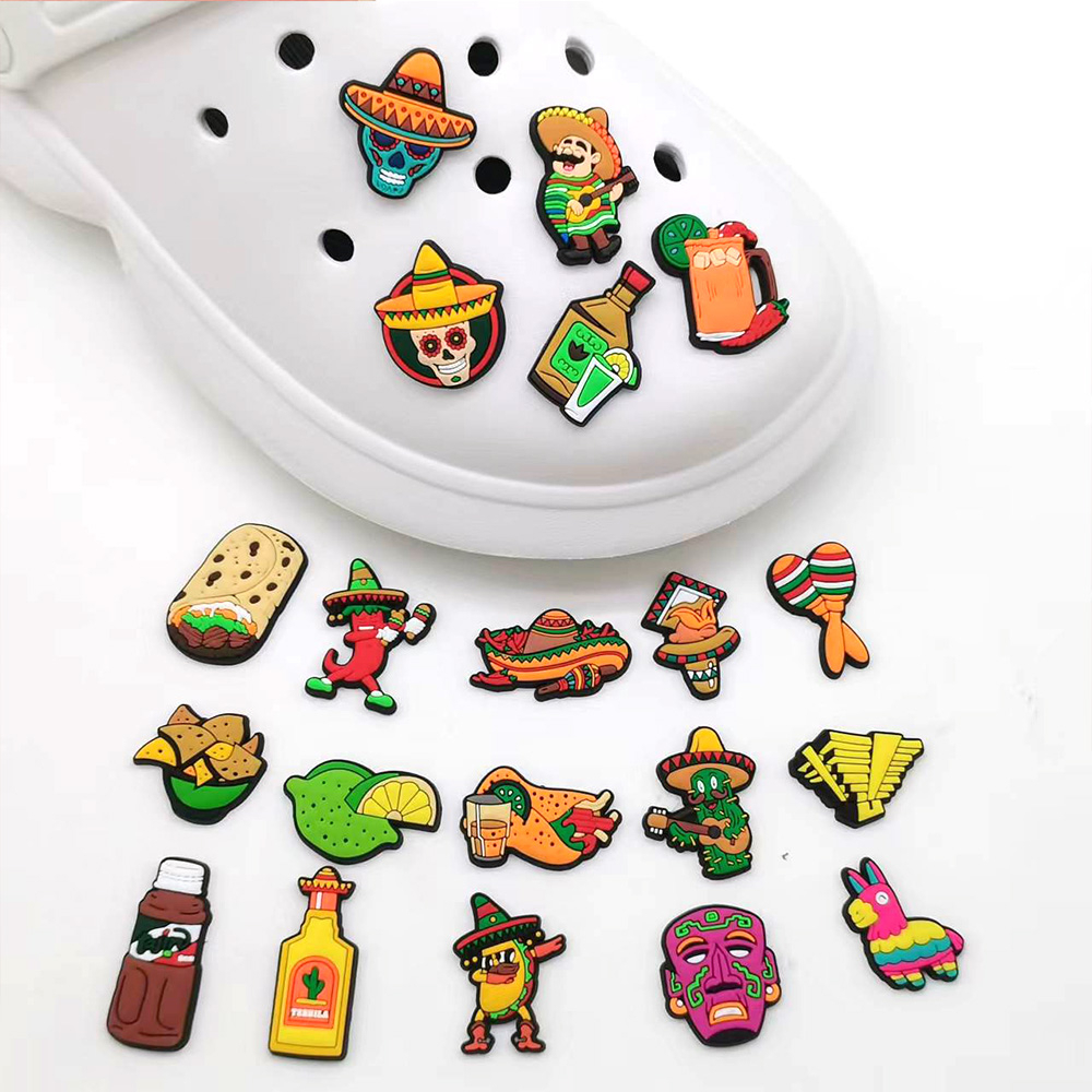 ตลก Jibbit Mexican Food Series PVC Shoe Charms Fit to Sandal and Slipper