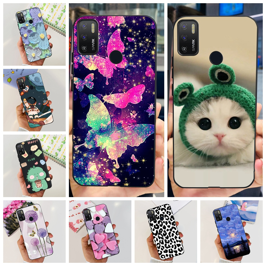 เคสซิลิโคนนิ่ม เนื้อแมตต์ ลายการ์ตูน สําหรับ Tecno Spark 5 Air KD6a Tecno Spark 6 Air KE6 KE6j KF6
