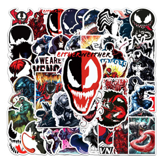 สติกเกอร์ ลาย Marvel Venom กันน้ํา แบบสร้างสรรค์ สําหรับติดตกแต่งรถยนต์ 50 ชิ้น