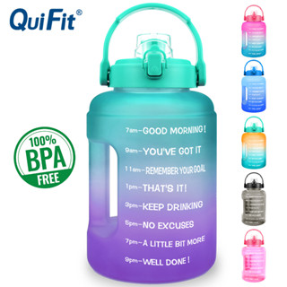 Quifit ขวดน้ํา ปากกว้าง 2.5 ลิตร 83 ออนซ์ พร้อมหลอดดูด สําหรับเล่นกีฬา