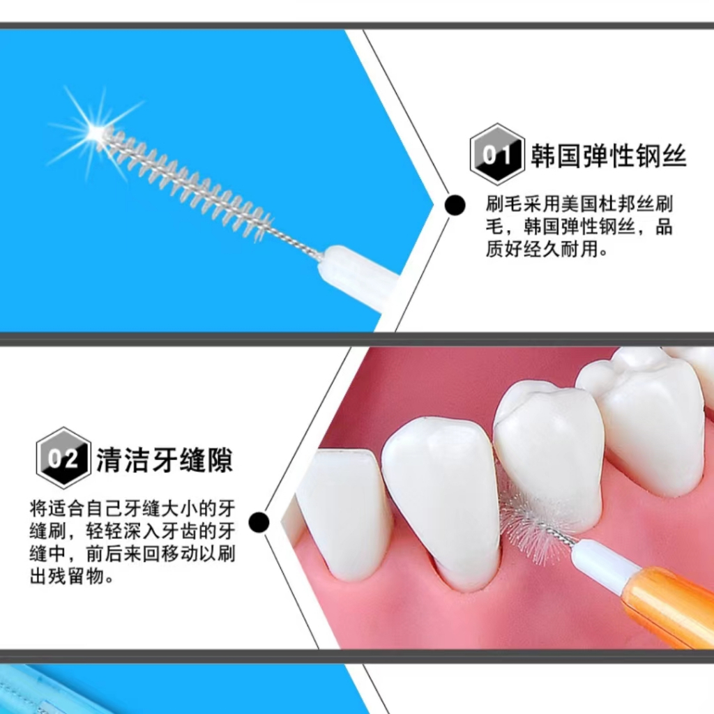 [cleanpik] 30X Orthodontic interdental brush Slim Soft Push-Pull Interdental Cleaning Brush Oral Care Tool Oral Hygiene - รูปที่ 2