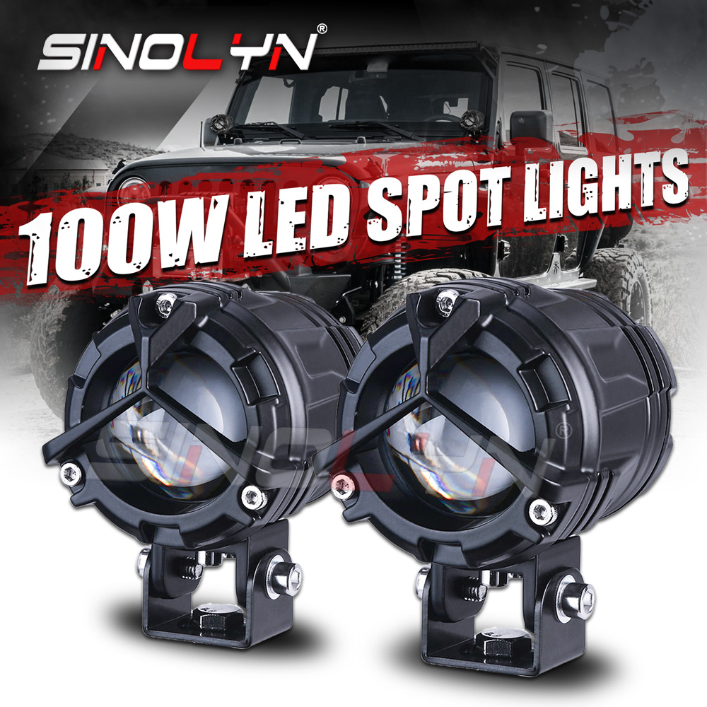 Sinolyn LED Mini Driving Light Spotlight Spot Flood ไฟ 100W Bi LED หมอกโคมไฟกันน้ําทํางานรถรถจักรยาน