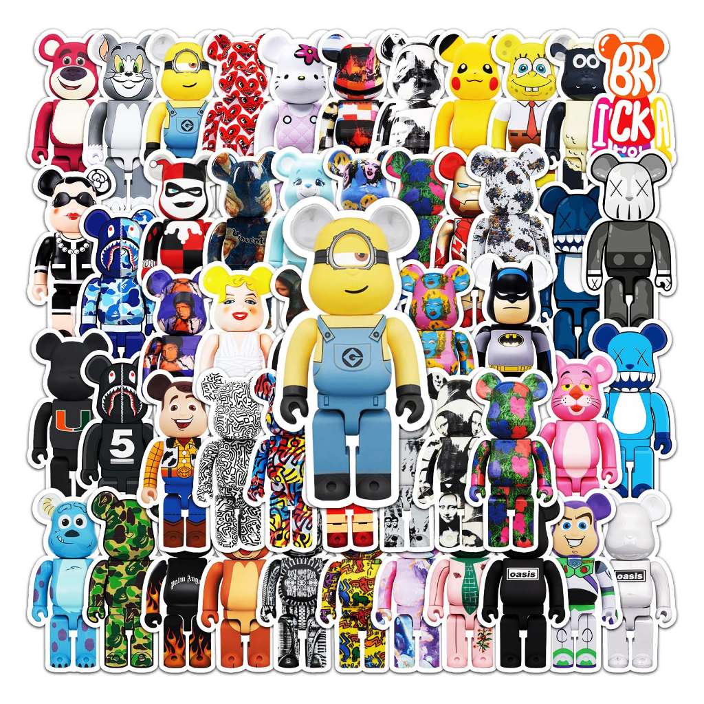 50 ชิ้นตลก Bearbrick สติกเกอร์กันน้ํา DIY สําหรับโทรศัพท์แล็ปท็อปรถสติกเกอร์ Creative Home Decal