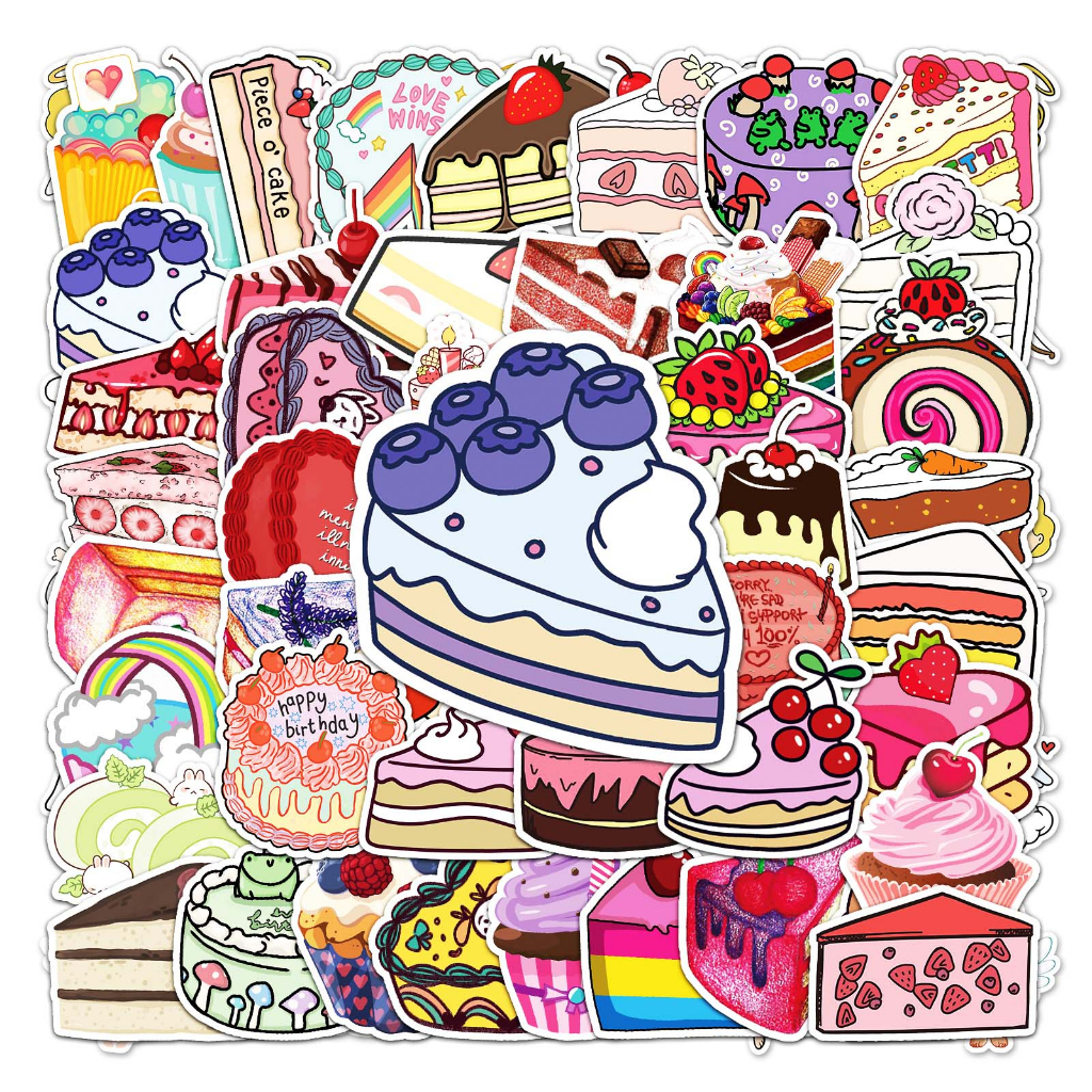 50 ชิ้นตลกสติกเกอร์เค้กกันน้ํา DIY สําหรับโทรศัพท์แล็ปท็อปรถสติกเกอร์ Creative Home Decal - รูปที่ 2