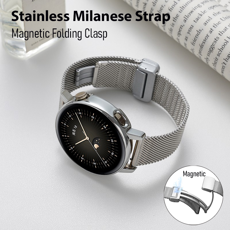 Milanese สายนาฬิกาข้อมือสเตนเลส แบบแม่เหล็ก พับได้ อุปกรณ์เสริม สําหรับ Huawei Watch GT3 46 มม. Huawei Watch GT2 Huawei Watch 3 GT Runner Magic 2 46 มม.