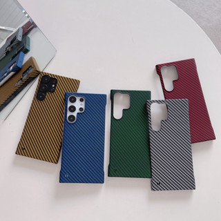 เคสโทรศัพท์มือถือ พลาสติก คาร์บอนไฟเบอร์ แบบบางพิเศษ ไร้กรอบ สําหรับ Samsung Galaxy S23 S22 S21 Plus Note 20