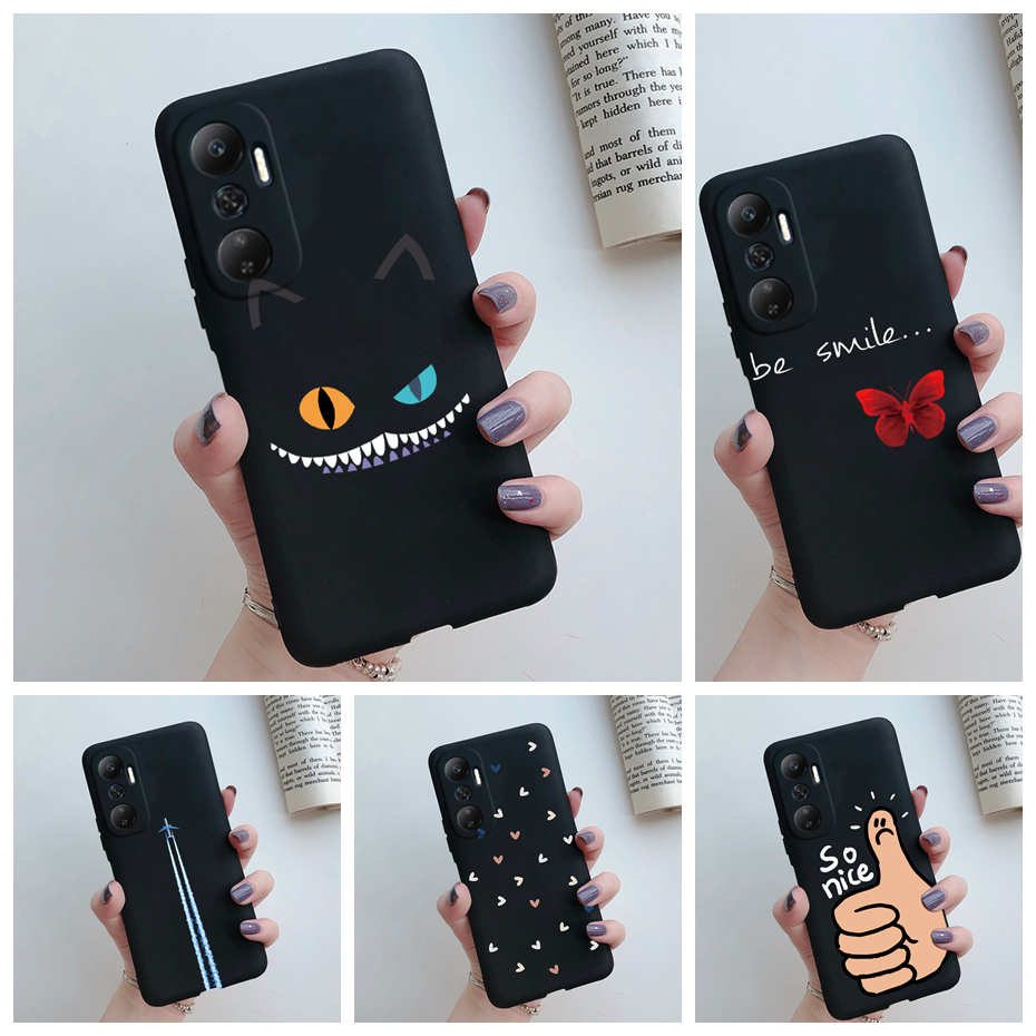เคสโทรศัพท์มือถือ ซิลิโคนนิ่ม TPU ลายน่ารัก สีดํา สําหรับ Infinix Hot 20s 20i 20 4G X6827 X655C X655