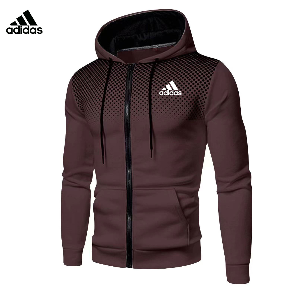 Adidas 2023 เสื้อแจ็กเก็ตกันหนาวลําลอง มีฮู้ด สไตล์ใหม่ แฟชั่นสําหรับผู้ชาย