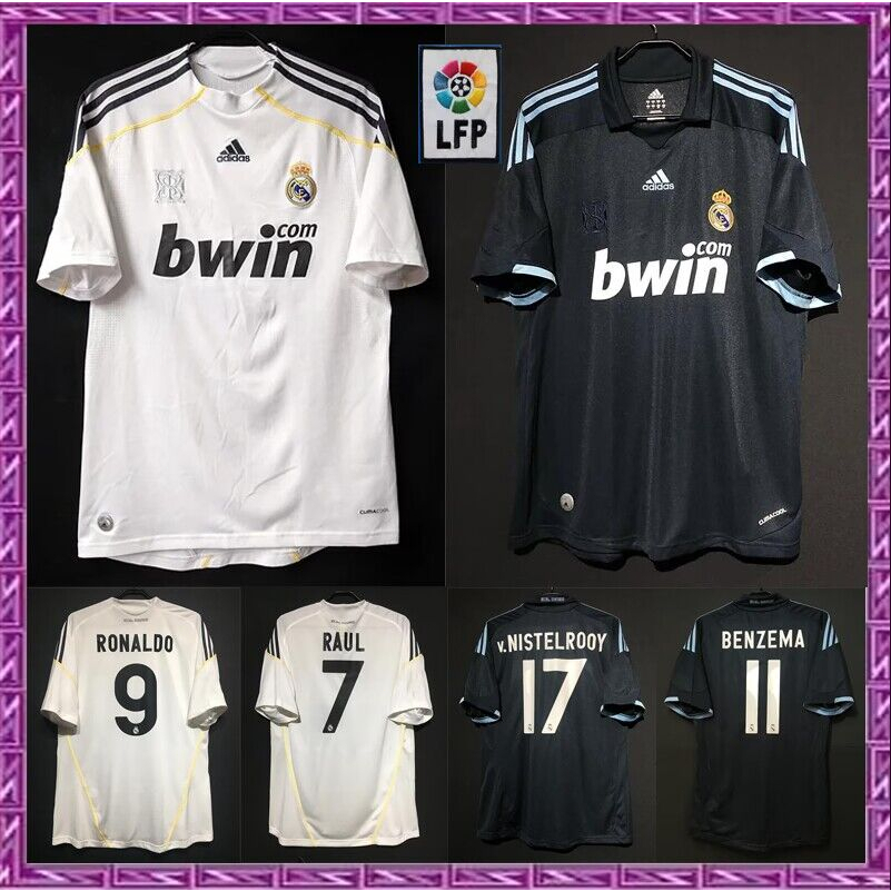 เสื้อกีฬาแขนสั้น ลายทีมชาติฟุตบอล Real Madrid 2009/2010 ชุดเหย้า สไตล์เรโทร