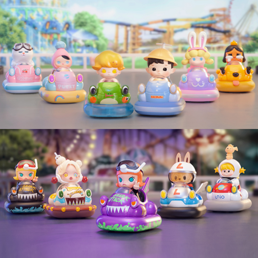 Optional Styles SKULLPANDA POPMART POPCAR Bumper Car Series Doll Garage Kit Blind box UNIO VIVICat CRYBABY SATYR RORY HACIPUPU PUCKY LABUBU SKULLPANDA DIMOO MOLLY