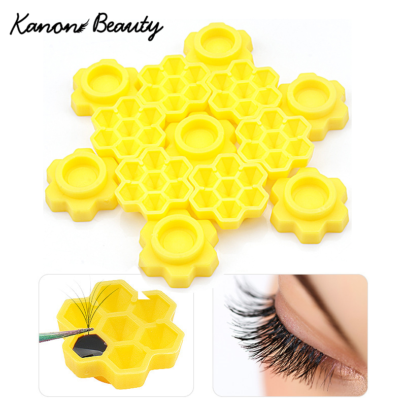 100pcs Eyelash กาวแหวนถ้วยสําหรับ Lash Extension อุปกรณ์ทิ้ง Tattoo Ink Pigment ผู้ถือคอนเทนเนอร์ Lash Lift แต่งหน้าเครื่องมือ