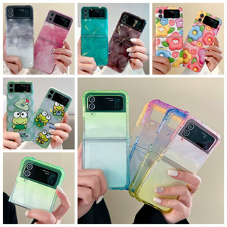 เคสโทรศัพท์มือถือแบบแข็ง พับได้ กันกระแทก ลายดอกไม้ สไตล์มินิมอล สําหรับ Samsung Galaxy Z Flip 3 Z Flip 4