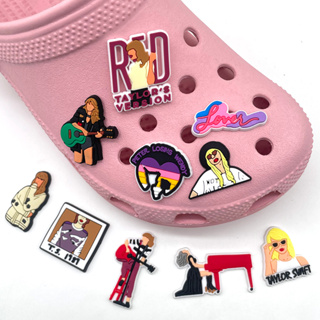 ขายดี จี้รองเท้า PVC อุปกรณ์เสริม สําหรับ Crocs Jibbitz Taylor Swift Series 1 ชิ้น