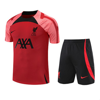 เสื้อกีฬาแขนสั้น ลายทีมชาติฟุตบอล L.iverpool สีแดง ไซซ์ S-2XL 2023-24