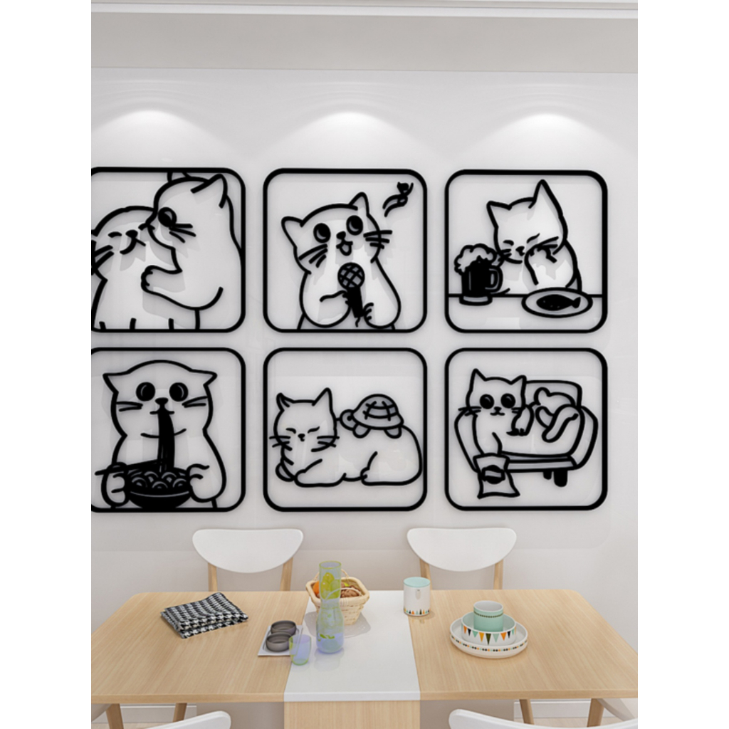 [DAORUI] สติกเกอร์อะคริลิค ลายการ์ตูนแมว สามมิติ กันน้ํา มีกาวในตัว สําหรับติดตกแต่งผนังห้องนอนเด็กอนุบาล - รูปที่ 2