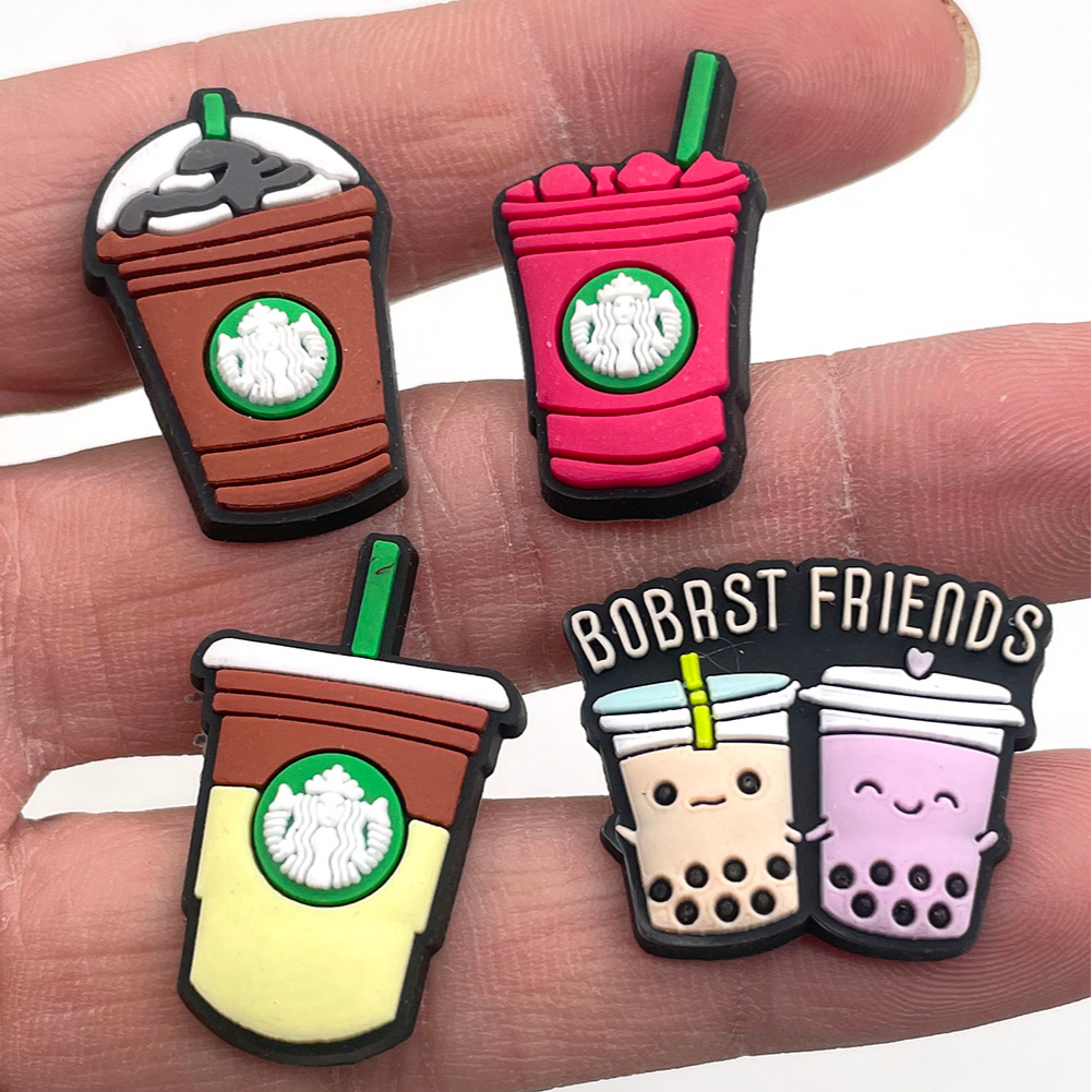 ขายร้อน Jibbit Bubble Tea Series อุปกรณ์รองเท้าน่ารัก PVC Charms
