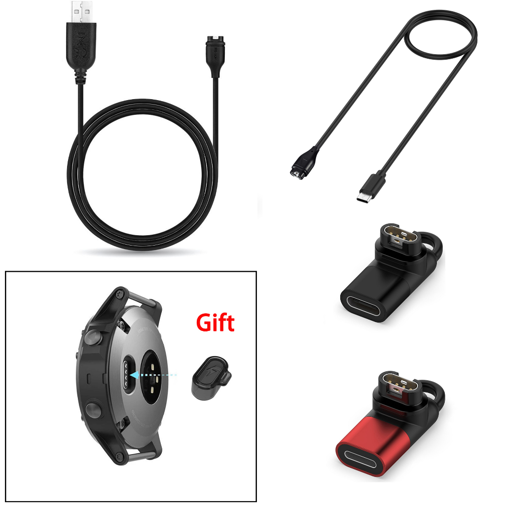 USB สําหรับ Garmin Venu SQ 2 3 2s 3s X1 forerunner 955 945 265 245 255 instinct vivoactive Fenix 765/7S/7X/6S/6X ประเภท C/Micro USB IP อะแดปเตอร์สายชาร์จ/ชาร์จตัวแปลงแบบพกพา