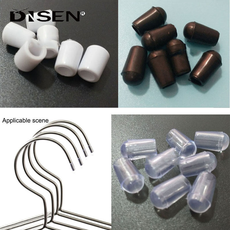 10ชิ้นไม้แขวนเสื้อลวดเหล็กพีวีซีปลอกยางนุ่มแขนด้ายป้องกันหมวก