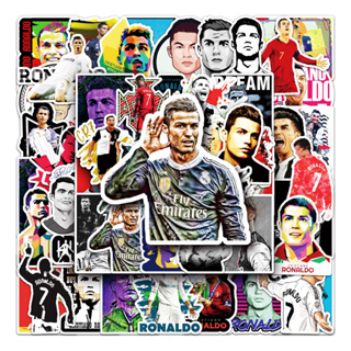 สติกเกอร์ กันน้ํา ลายนักฟุตบอล Cristiano Ronaldo สุดเท่ แบบสร้างสรรค์ สําหรับติดตกแต่งรถยนต์ 50 ชิ้น