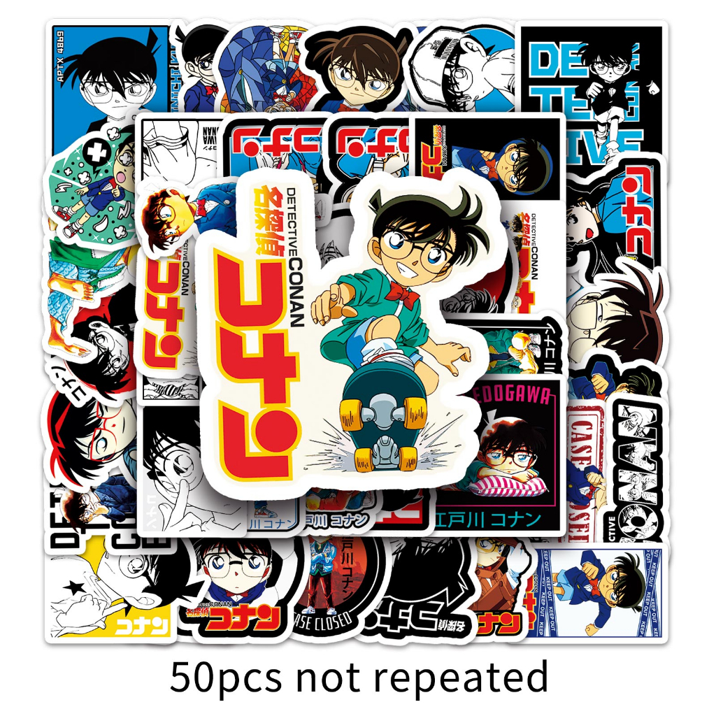 50 ชิ้นตลก Conan สติกเกอร์กันน้ํา DIY สําหรับโทรศัพท์แล็ปท็อปรถสติกเกอร์ Creative Home Decal