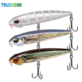 【3 ชิ้น】TRUSCEND เหยื่อตกปลาแบบดินสอพร้อมตะขอ VMC/BKK Trembling Sinking Dog Walker สำหรับน้ำจืดและน้ำเค็ม เหยื่อตกปลาบนผิวน้ำแบบหล่อยาว การตกปลาแบบ Bass Pike