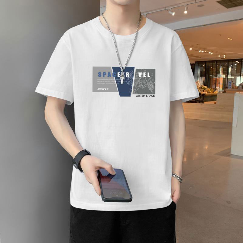 เสื้อยืดแขนสั้นลําลอง คอกลม แฟชั่นสปอร์ต สไตล์เกาหลี สําหรับผู้ชาย