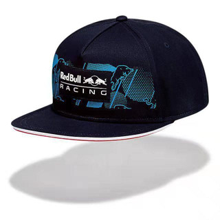 หมวกตาข่ายแข่งรถ สีแดง F1 Redbull Motorsport ปรับได้ สไตล์ฮิปฮอป