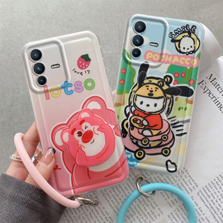 【3in1】เคส Vivo V23 5G Case V23E โทรศัพท์มือถือนิ่ม กันกระแทก ลายหน้ายิ้ม สีสดใส สําหรับ V27 PRO Y20