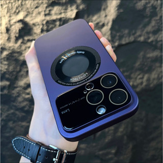【Large window PC hard case/Purple】เคส compatible for iPhone 14 plus 11 12 15 pro max case