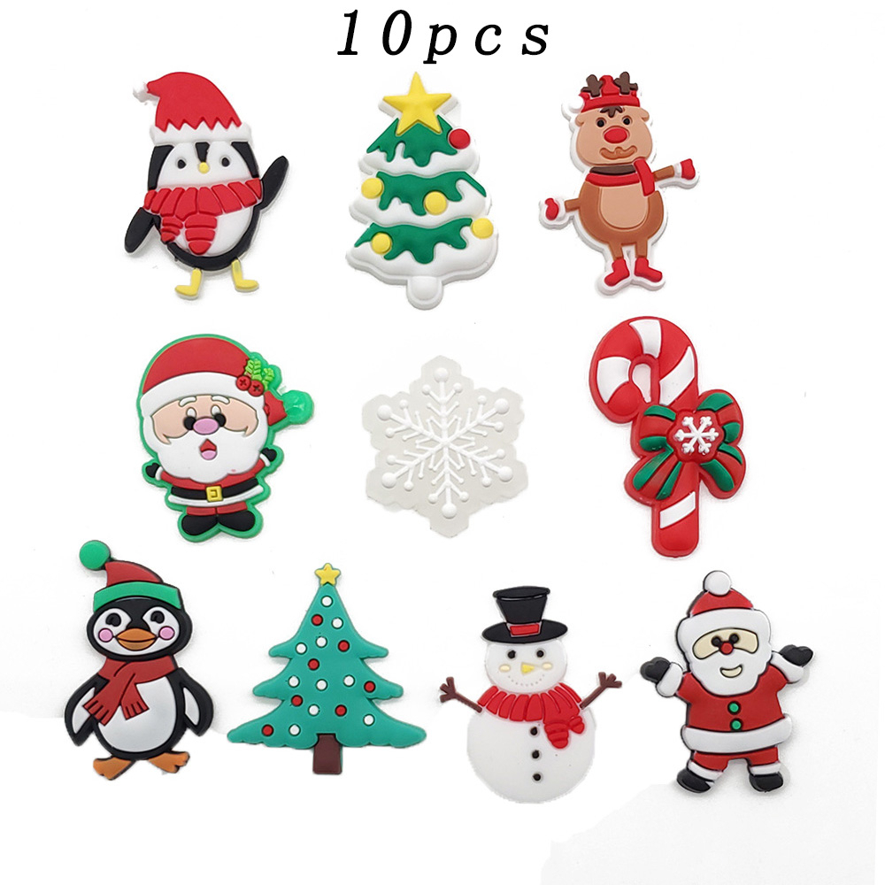 รองเท้า Charms Christmas Series 1 ชิ้นน่ารัก PVC อุปกรณ์เสริมพร้อมปุ่ม