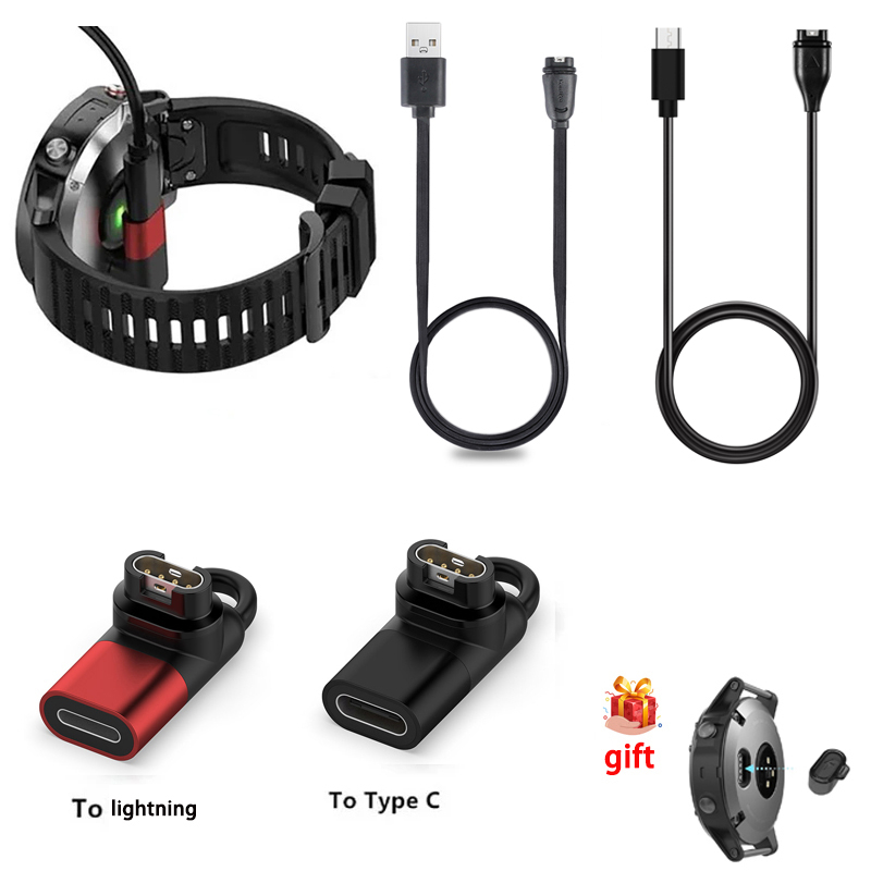 อะแดปเตอร์แปลงสายชาร์จ USB iOS แบบพกพา สําหรับ Garmin Fenix 7 7X 7S 6 6X 5S pro 5 5X 5S Plus 8 instinct 2 3 Forerunner 935 45 45S 245 945 955 965 970 570 255 255S 265 265S 165 745 55 158 645 70 170 venu 2 plus venu4 3 3S venu SQ2 vivoactive 6 5 Active 5
