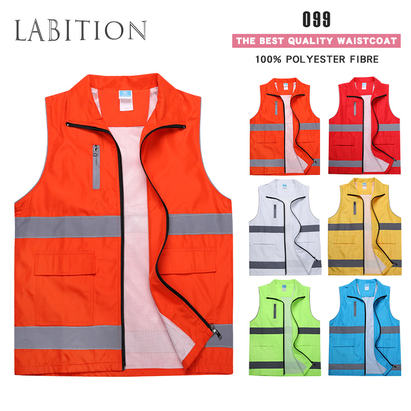 ห้องปฏิบัติการ#T099#เสื้อกั๊ก สะท้อนแสง สีเหลือง สีแดง เหมาะกับใส่กลางแจ้ง วิศวกรรม สําหรับผู้ชาย และผู้หญิง