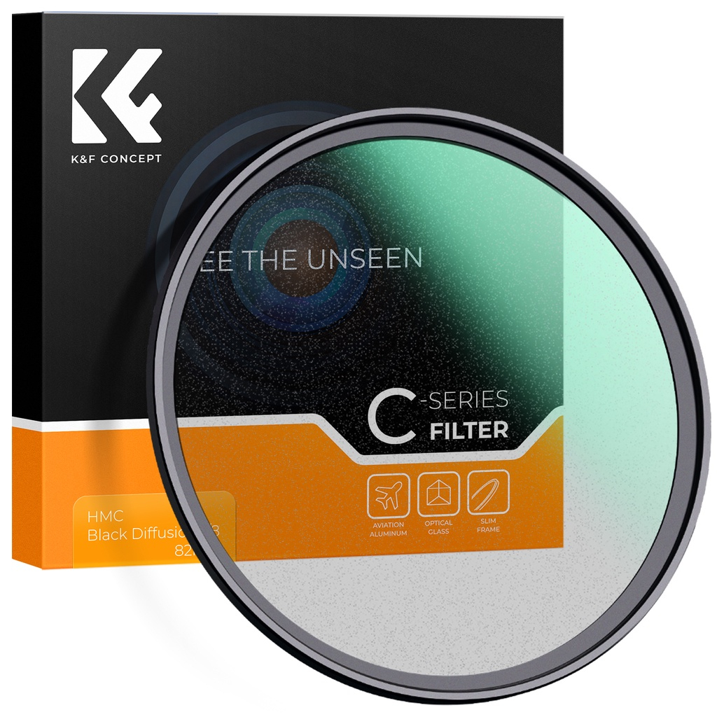 K&f NANO-C ฟิลเตอร์กรองหมอก สีดํา 1/1 1/2 1/4 1/8 49-82 มม.
