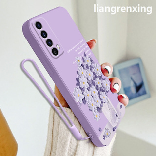 เคสโทรศัพท์มือถือ ซิลิโคนนิ่ม กันกระแทก ลายการ์ตูนดอกไม้ สําหรับ huawei y7a 2021 YTYHH01