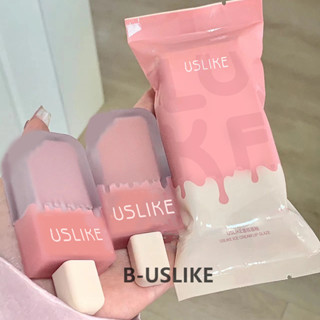 USLIKE ลิปสติก กันน้ำ ติดทน เพิ่มความชุ่มชื้น สีพีช แดงก่ำ แดง ส้ม อิฐ ขนาด 3.2 กรัม