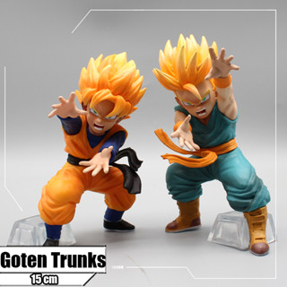 โมเดลฟิกเกอร์ Pvc รูป Dragon Ball Trunks Super Saiyan Trunks Goten ขนาด 15 ซม. ของเล่นสําหรับเด็ก