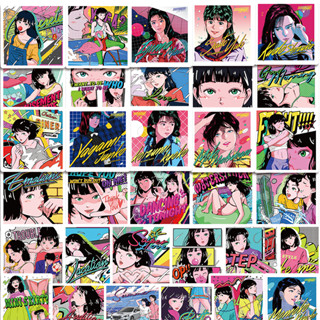 【60 ชิ้น】Comic Girl Stickers สติกเกอร์การ์ตูนเด็กผู้หญิง ทรงสี่เหลี่ยม กันน้ํา สําหรับตกแต่งแล็ปท็อป โทรศัพท์ กระเป๋าเดินทาง