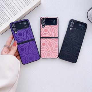 เคสมือถือ แบบหนัง ลายดอกคามิเลีย พร้อมกระเป๋า หรูหรา กันกระแทก สําหรับ Samsung zflip3 zflip4 5G Huawei P50pockets