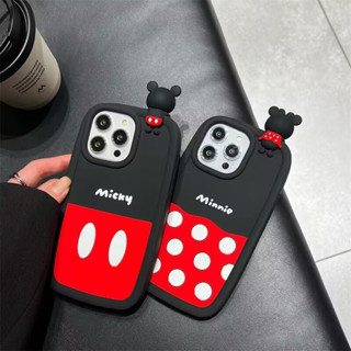 เคสโทรศัพท์มือถือ ซิลิโคนนุ่ม ลายการ์ตูนมิกกี้ มินนี่ 3D น่ารัก สําหรับ Iphone 11 pro max 12 promax 13 pro max 14promax 14plus