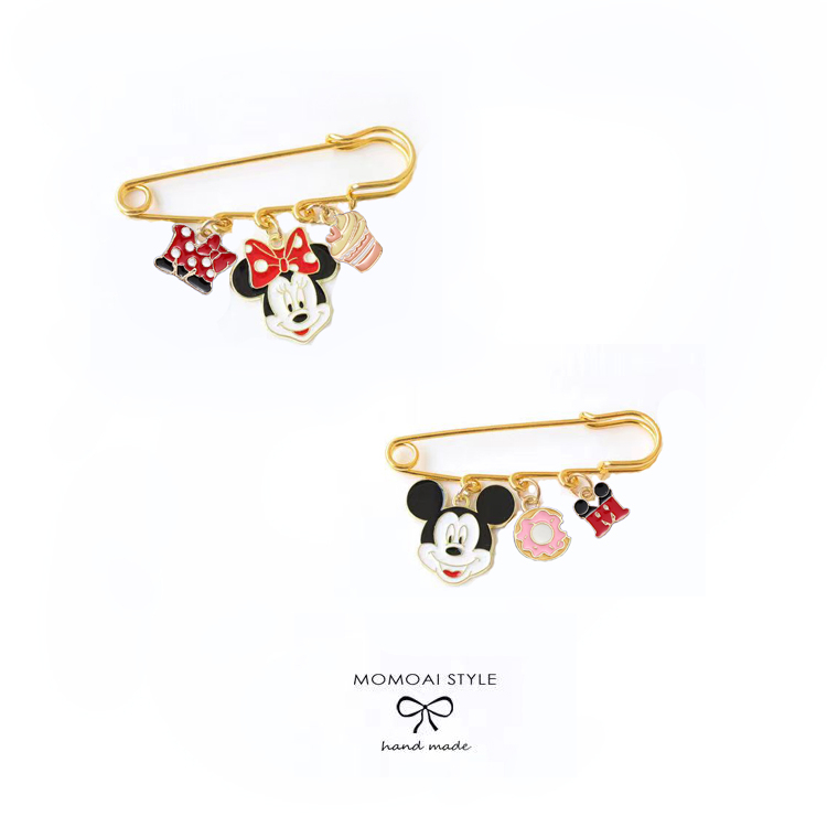 เข็มกลัดน่ารักๆอนิเมะายการ์ตูนติดกระเป๋า mickey mouse minnie ดิสนีย์ มิกกี้เมาส์ โลหะเข็มกลัดคนท้องนําโชคปรับเอวกางเกง ของชําร่วยงานแต่งของที่ระลึกของขวัญปัจฉิมให้วันเกิดเให้เพื่อนของที่ระลึกราคาถูก