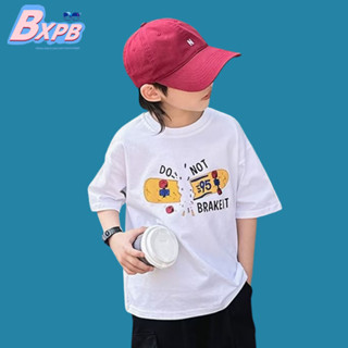 Bxpb เสื้อแขนสั้นลําลอง ผ้าฝ้าย พิมพ์ลาย ทรงหลวม ใส่สบาย แฟชั่นฤดูร้อน สําหรับเด็ก 100-160