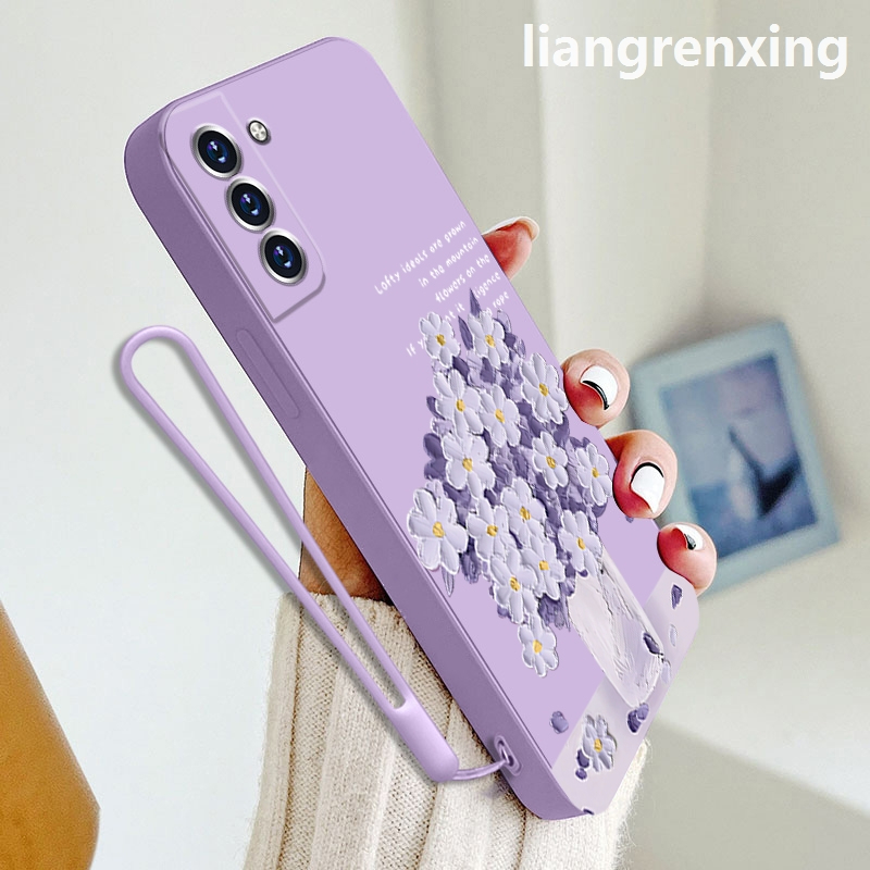 เคสซิลิโคนนิ่ม ลายดอกไม้ กันกระแทก สําหรับ samsung s21 fe samsung s21 ultra samsung s21 plus YTYHH01