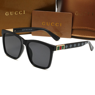 Gucci ใหม่ แว่นตากันแดด UV400 ใส่สบาย สไตล์เรโทร สําหรับผู้ชาย ผู้หญิง 2023