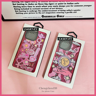 Casetify เคสโทรศัพท์มือถือ ลายดวงจันทร์ ดวงอาทิตย์ แต่งกลิตเตอร์ พร้อมกระจก สําหรับ iPhone 14ProMax 13Pro 13 11 12Promax 13Promax 11 12 13 14